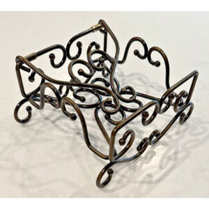 PRINCESS HOUSE Meridian Napkin Holder Heavy Iron Bronze Retired EUC!